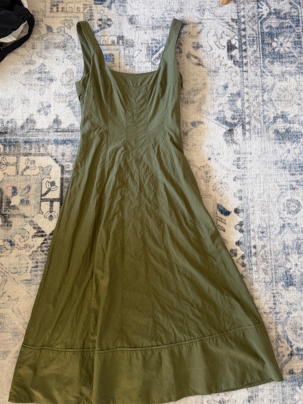 Club Monaco Olive Green Square-Neck Maxi Dress